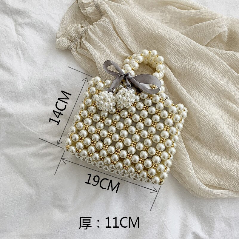 Mini Pearl Bag Handmade Vintage EVA Beaded Fashion Banquet Party Shoulder Bag Female 2019 Wedding Bags Luxury Women's Coin Purse ShopOnlyDeal