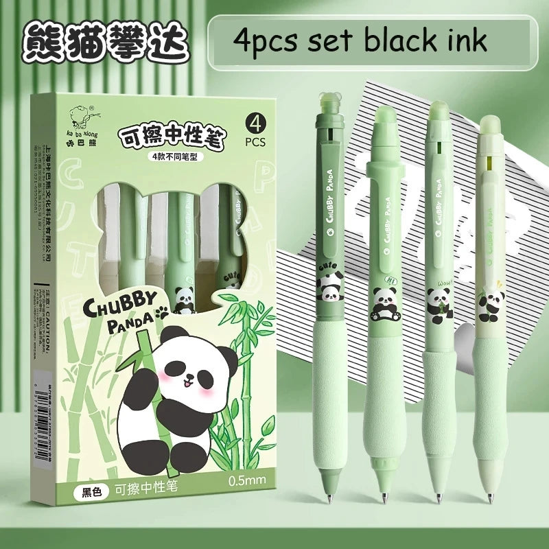 4pcs Erasable Pen Set Black Blue Ink Soft Grip Kawaii Gel Pen School Supplies Japanese Kawaii Stationery Aesthetic Pens ShopOnlyDeal