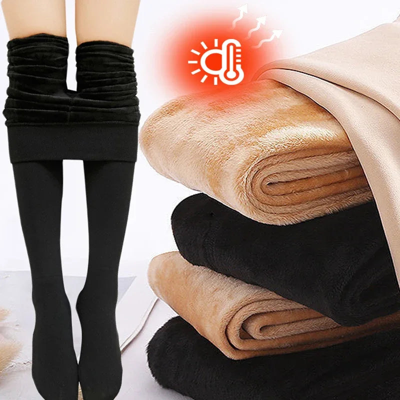 Winter Thermal Stockings For Woman Sexy Warm Translucent Pantyhose Hight Waist Thicken Leggings Casual Slimming Seamless Tights ShopOnlyDeal