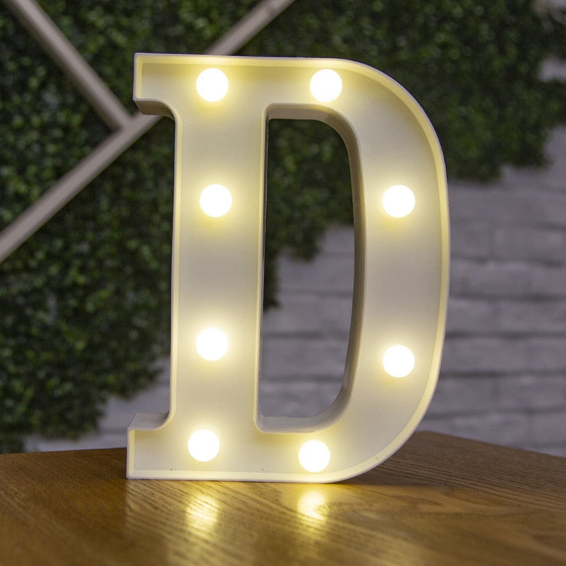 Decorative Letters Alphabet Letter LED Lights Luminous Number Lamp Decoration Battery Night Light Party Baby Bedroom Decoration ShopOnlyDeal