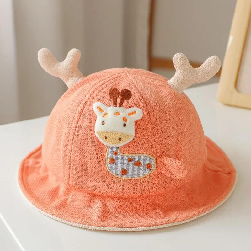 New Baby Bucket Hat With Ears Cute Cartoon Animals Baby Boy Girl Sun Cap Infant Toddler Fisherman Hat ShopOnlyDeal