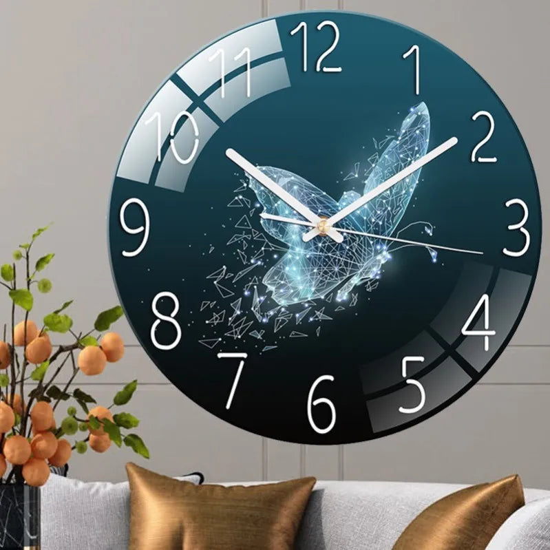 Creative European style clocks living room free perforated wall clock household silent bedroom quartz clock ShopOnlyDeal