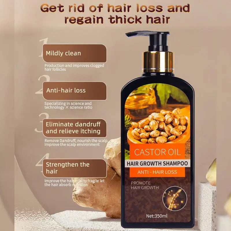 Hair Growth Castor Oil Shampoo Anti Hair Loss Shampoo Hair Care Products Hair Regrowth Treatment Conditioner Thickener Men Women ShopOnlyDeal