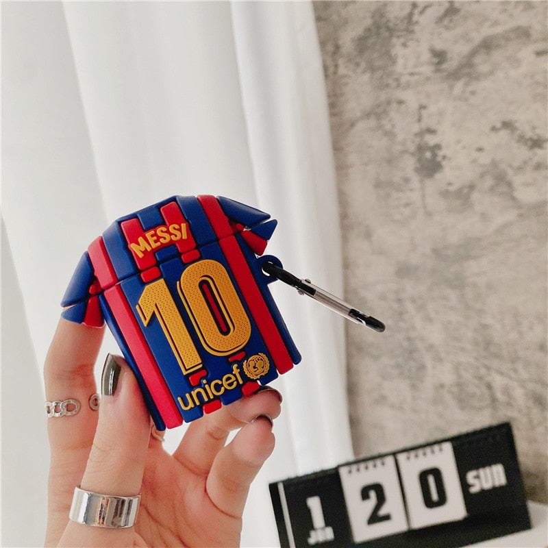 Messi Airpod Case Gift For Boys Individual NO.10 Messi Football Clothes Bluetooth Headset Cover for Airpods 1 2 Pro Silicone Airpods Case ShopOnlyDeal