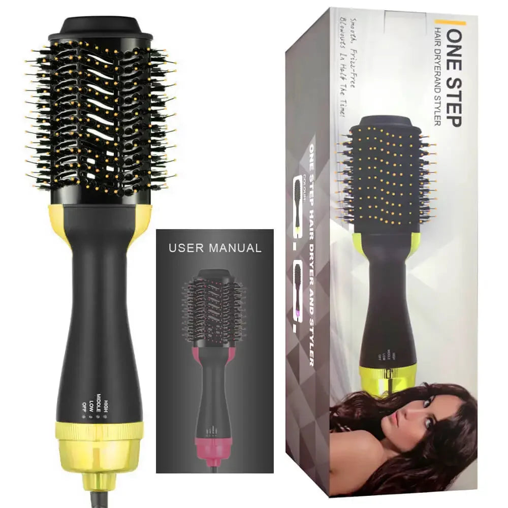 One Step Hair Dryer Brush Household Hot Air Brush & Volumizer Hair Curler Straightener Salon Hair Styling Tools ShopOnlyDeal