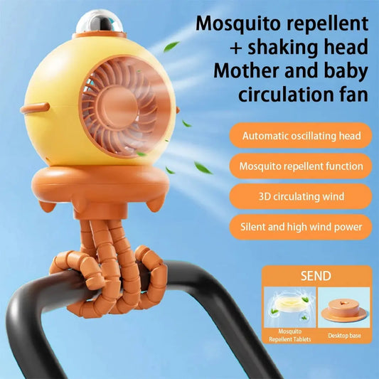 A Powerful Baby Fan With A Range Of 10 Hours Can Repel Mosquitoes And Shake The Head Suitable For Use In Multiple Places ShopOnlyDeal