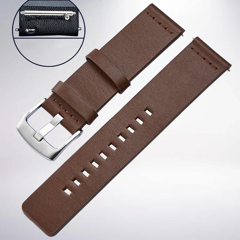 22mm & 24mm Leather Watchband for Samsung Galaxy Watch | Quick Release Strap for Galaxy Watch 3, 46mm, 42mm, Active2 40mm, 44mm | 18mm & 20mm Smartwatch Bracelet ShopOnlyDeal