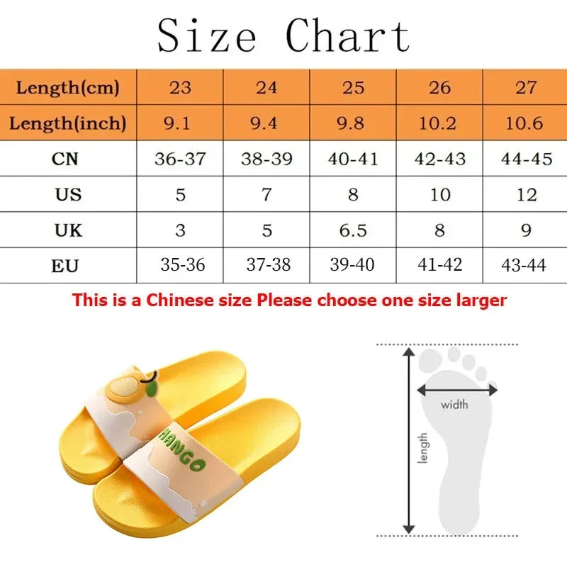 Summer Women's PVC Slippers Fashions Cartoon Fruit Sandals Flip Flops Summer Casual Beach Home Bath Thick Non-Slip Slippes ShopOnlyDeal