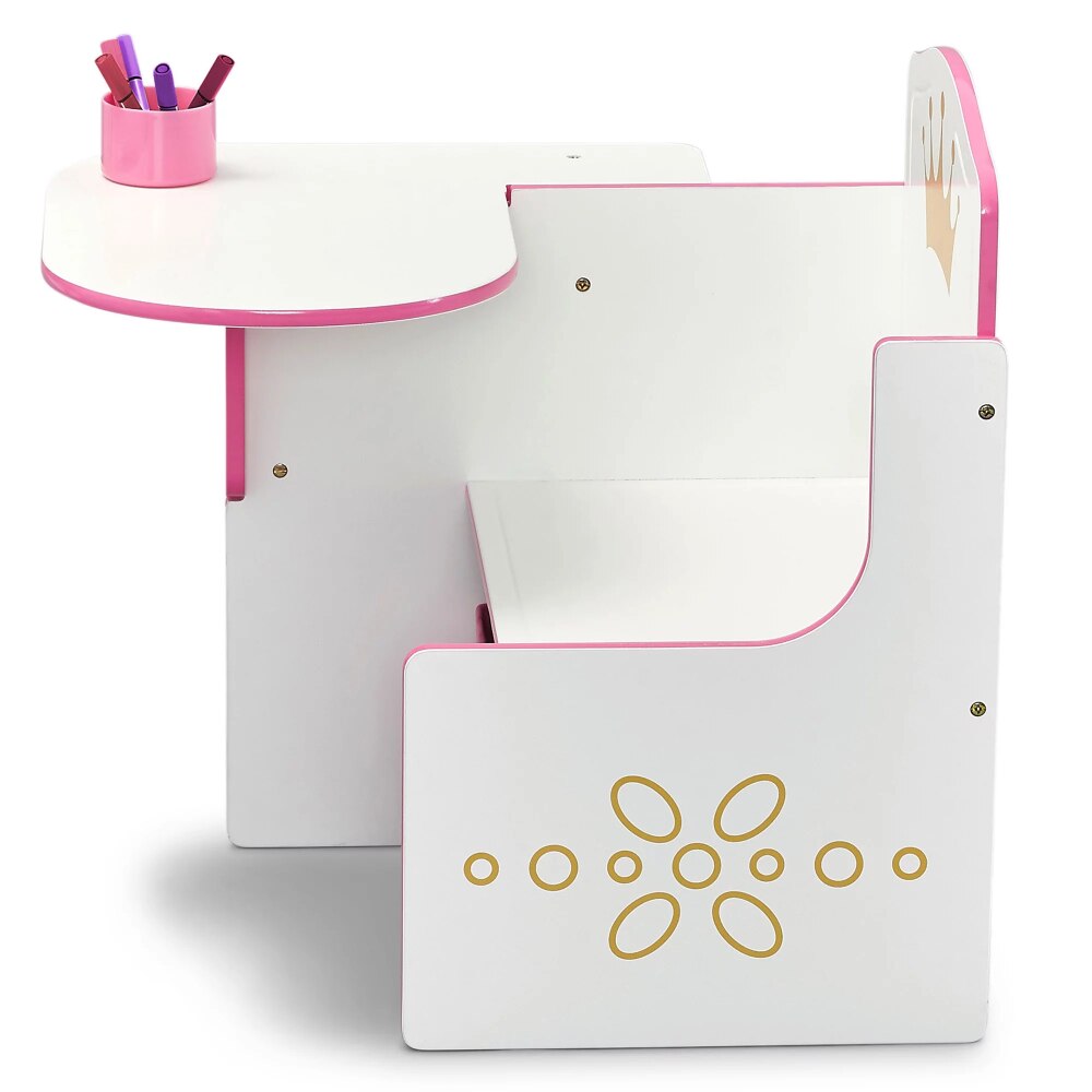 Children Princess Crown Task Chair Desk with Storage Bin, Greenguard Gold Certified ShopOnlyDeal