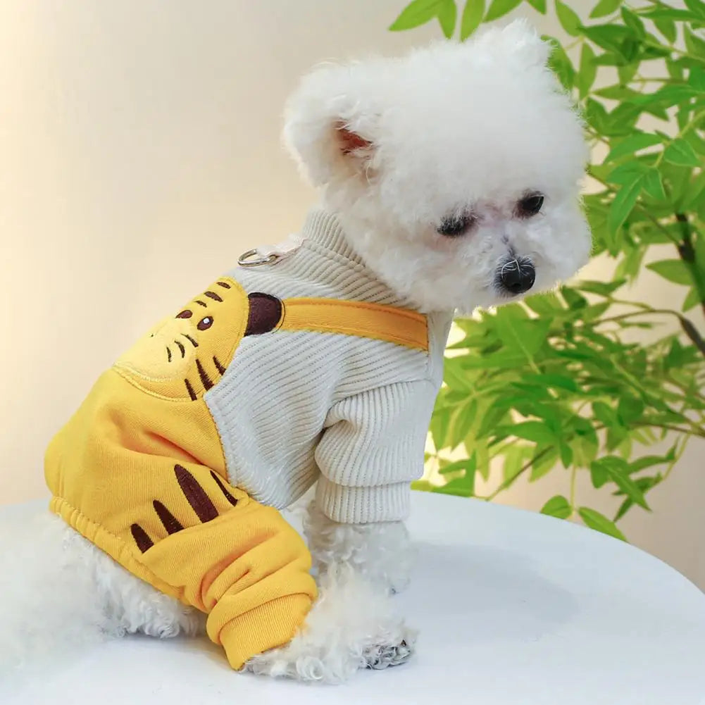 Travel Vacation Dog Clothes Pet Overalls for Dogs Stylish Breathable Pet Overalls Cute Yellow Tiger Bib Pants for Dogs Cats ShopOnlyDeal