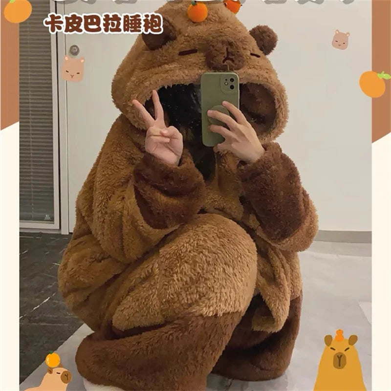 Soft Cute Animals Shape Blanket Pajamas Unisex For Adult Coral Velvet Warm Cosplay Loose  Pajamas Pants Home Wear ShopOnlyDeal