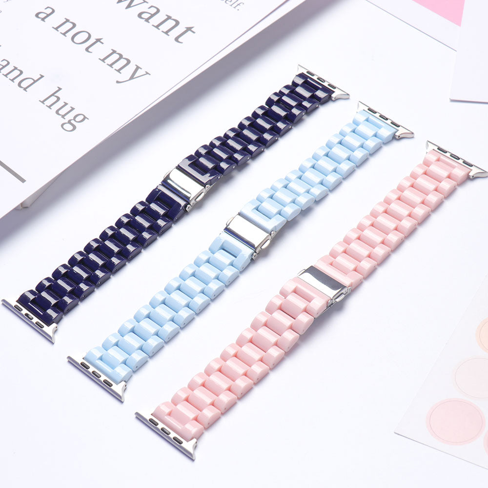 Pink Resin Watch strap for apple watch 40mm band 42 38mm correa candy steel for iwatch series 8 7 6 SE 5 4 40mm 41MM 45MM 49MM Ultra Black ShopOnlyDeal