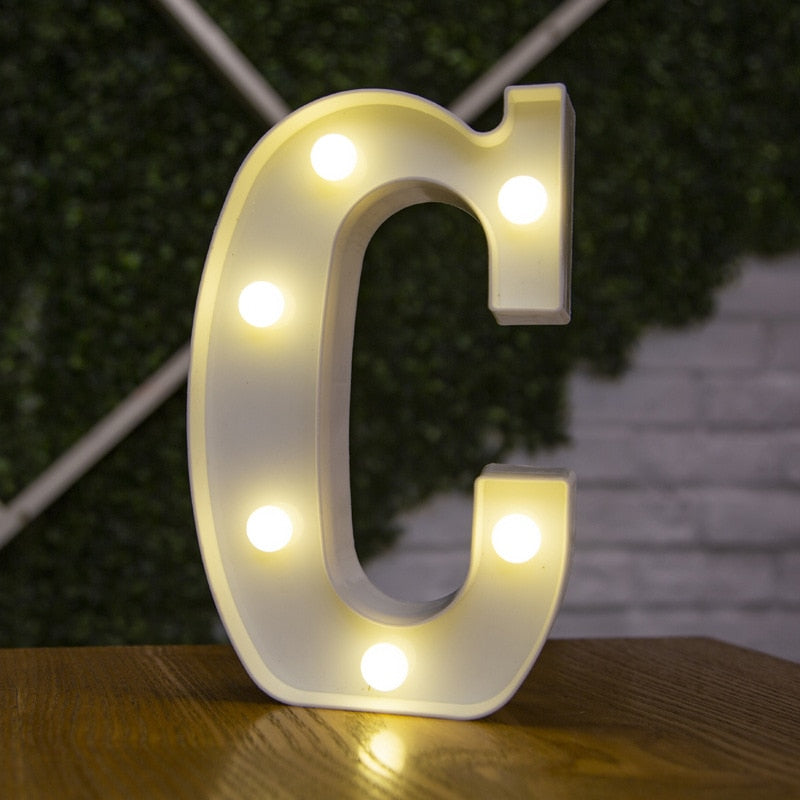 Decorative Letters Alphabet Letter LED Lights Luminous Number Lamp Decoration Battery Night Light Party Baby Bedroom Decoration ShopOnlyDeal