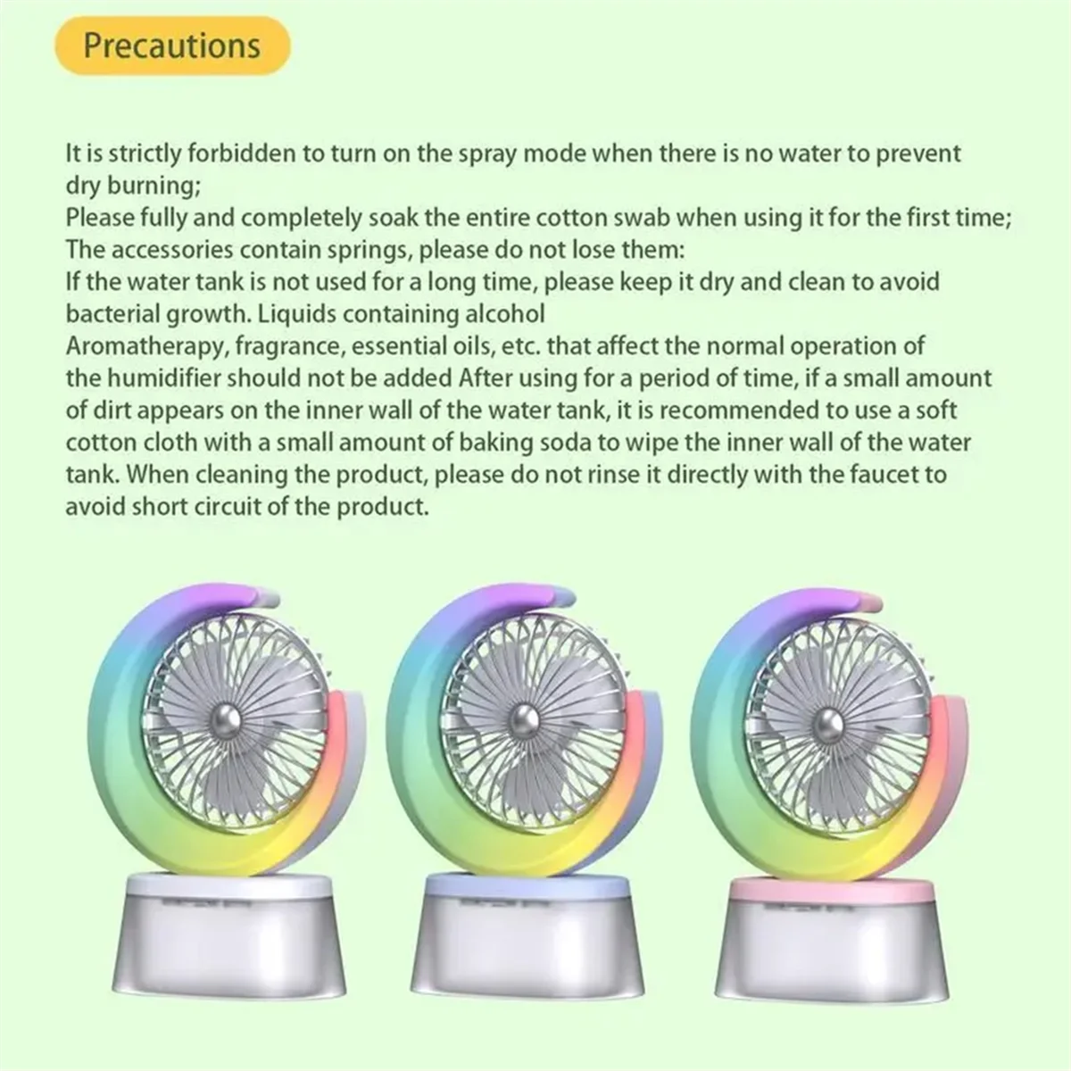 LED Fan Battery Powered Quiet Fan Portable Humidifying Fan with 600ml Tank 3 Speeds Adjustable USB Rechargeable Fan A ShopOnlyDeal