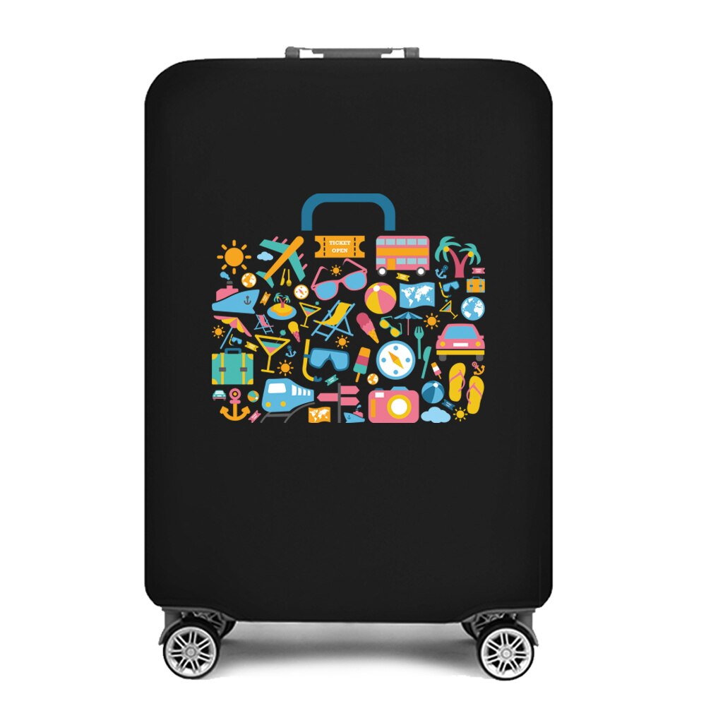 Luggage Cover Suitcase Travel Accessories Printed Elastic Dust Cover 18''-28'' Trolley Case Protective Case Travel Bag Covers ShopOnlyDeal