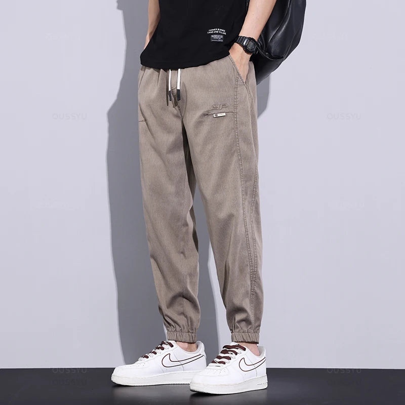 Brand High Quality Lyocell Fabric Men's Cargo Casual Pants Summer Thin Jogger Sweatpants Harem Trousers Male Plus Size 5X ShopOnlyDeal