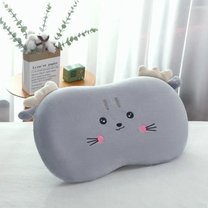 2024 New Cute Spa Sleeping Bouncy Memory Foam Skin-Friendly Velvet Embroidery Flower Cat Belly Pillow Memory Pillow ShopOnlyDeal