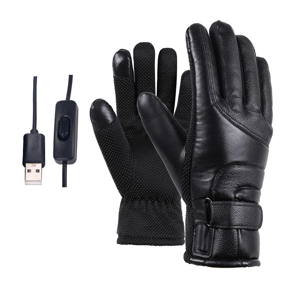 Electric Heating Gloves Men Women USB Charging Electric Heated Gloves Winter Skiing Snowboarding Can Touch Screen Snow Gloves ShopOnlyDeal