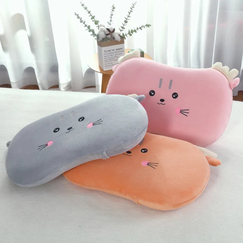 2024 New Cute Spa Sleeping Bouncy Memory Foam Skin-Friendly Velvet Embroidery Flower Cat Belly Pillow Memory Pillow ShopOnlyDeal