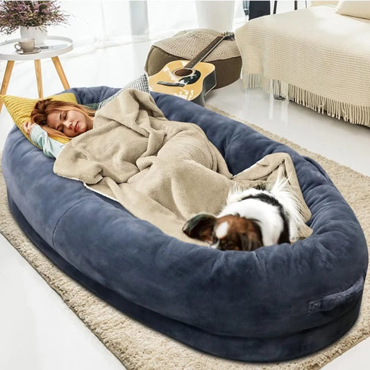 Human Dog Bed, 67"x38"x12" Giant Dog Bed for Adults and Pets, Human Bed for People, Soft Cozy Fluffy Human Sized Dog Bed ShopOnlyDeal