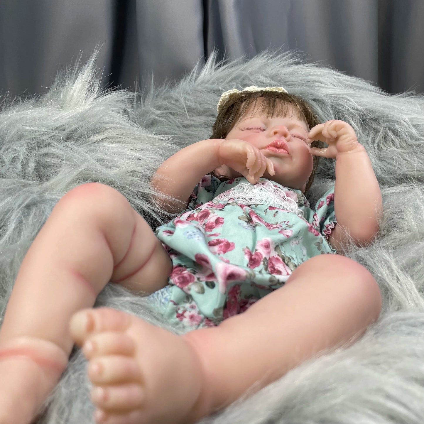 20 inch Adorable Reborn Baby Dolls LouLou With Hair Transplant Vinyl Newborn Doll 3D Painted Skin Tone Visible Veins Gift ShopOnlyDeal