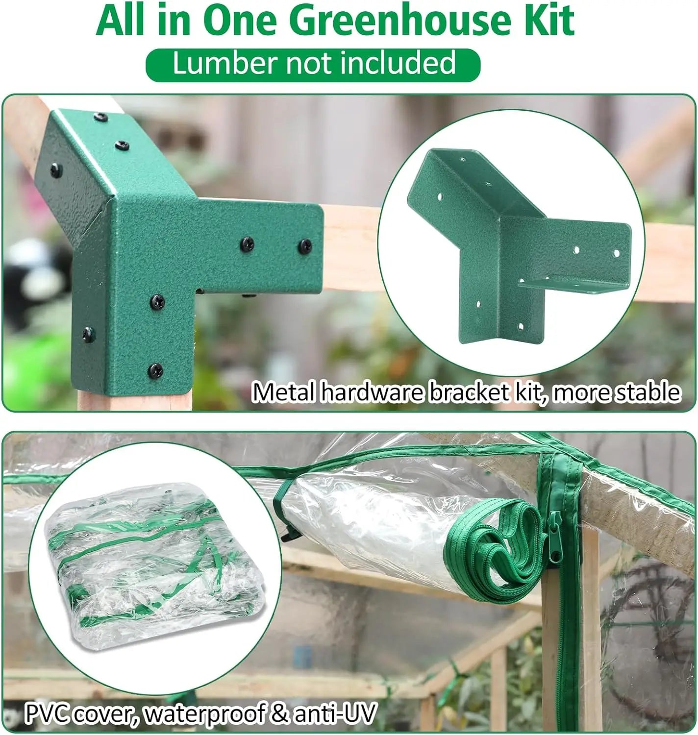 Walk-in Greenhouse, 8x6ft Green House for Plants | Includes Greenhouse Kit and Greenhouse PVC Cover | For Outdoor Winter Use ShopOnlyDeal