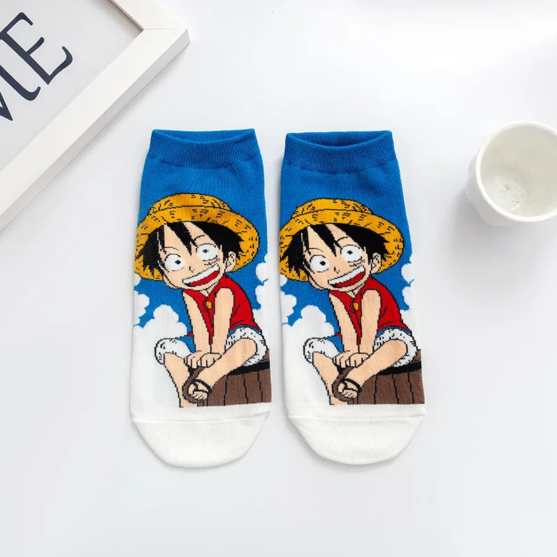 Anime One Piece Luffy Chopper Short Socks | Happy Women Students Cotton Socks | Cartoon Colorful Thin Socks | Creative Ladies Spring ShopOnlyDeal