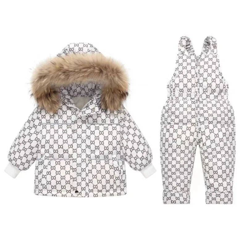 Winter Children`s Clothing Set 2Pcs Girl Down Jacket 2023 New Baby Snowsuit Clothes Overalls for kids Toddler Jumpsuit Coat 1-4Y ShopOnlyDeal