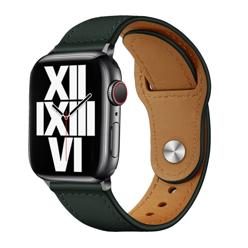 Business Real Leather Strap For Apple Watch Band 44mm 40mm 41mm 45mm 42mm 38mm 49mm Wrist Bracelet iWatch Series 8 se 7 6 5 4 3 ShopOnlyDeal