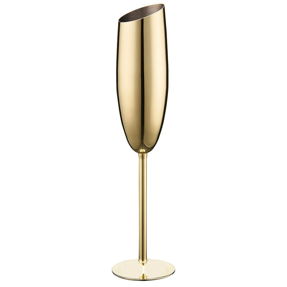 304 Stainless Steel Beveled Champagne Cup | Goblets Cocktail Martini Wine Glass | Champagne Glasses Stemware for Bar Utensils ShopOnlyDeal