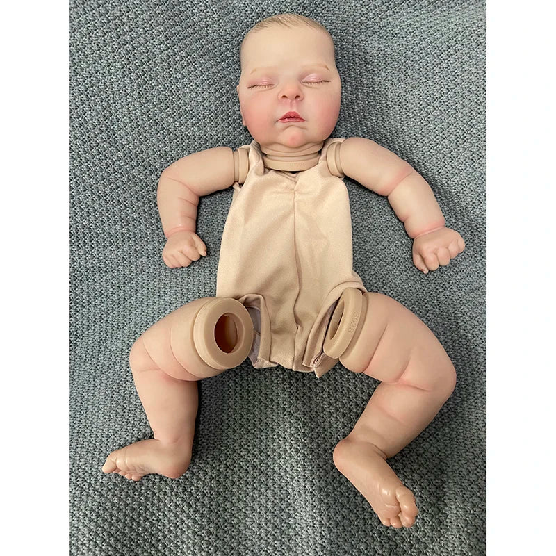 21inches Bebe Peaches Reborn Doll Kit Already Painted Visible Veins Doll Parts with Cloth Body Painted Hair and Eyelashes ShopOnlyDeal