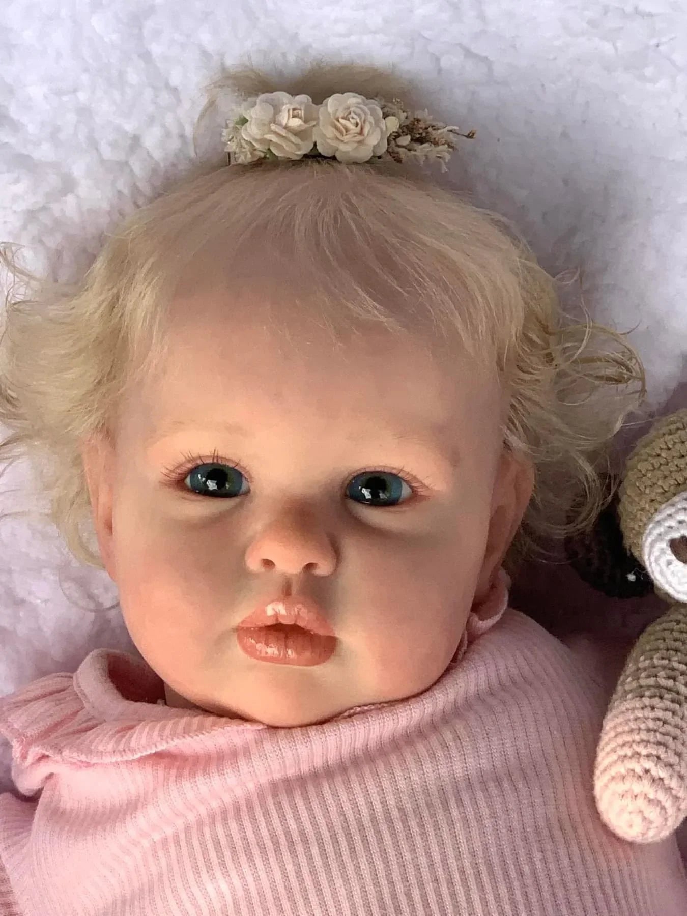 NPK 24Inch  Reborn ellie Baby Doll  Toddler Newborn Doll Princess Girl Lifelike Soft Touch 3D Skin Art Doll with Hand Root Hair ShopOnlyDeal