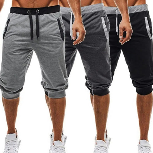 Men Pants Summer Harem Slacks Shorts Sport Sweatpants Drawstring Jogger Trousers Sportswear Slim Fit Black Jogger For Daily Work ShopOnlyDeal