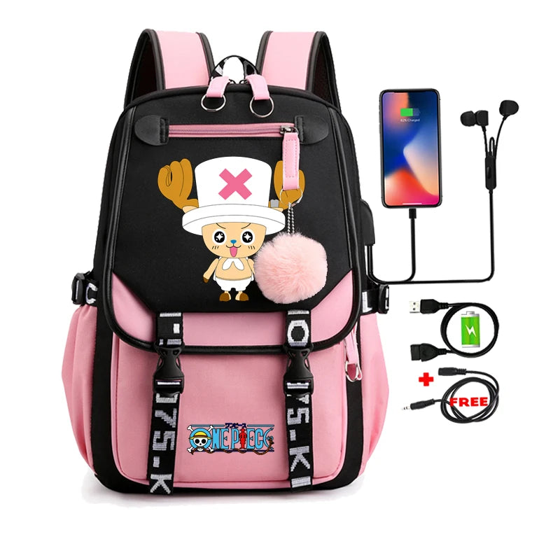 Anime One Piece Nezuko Kawaii Cartoon School Bag for Adults | Large Capacity Backpack Bags Manga To Travel Daily Girls Bookbags ShopOnlyDeal