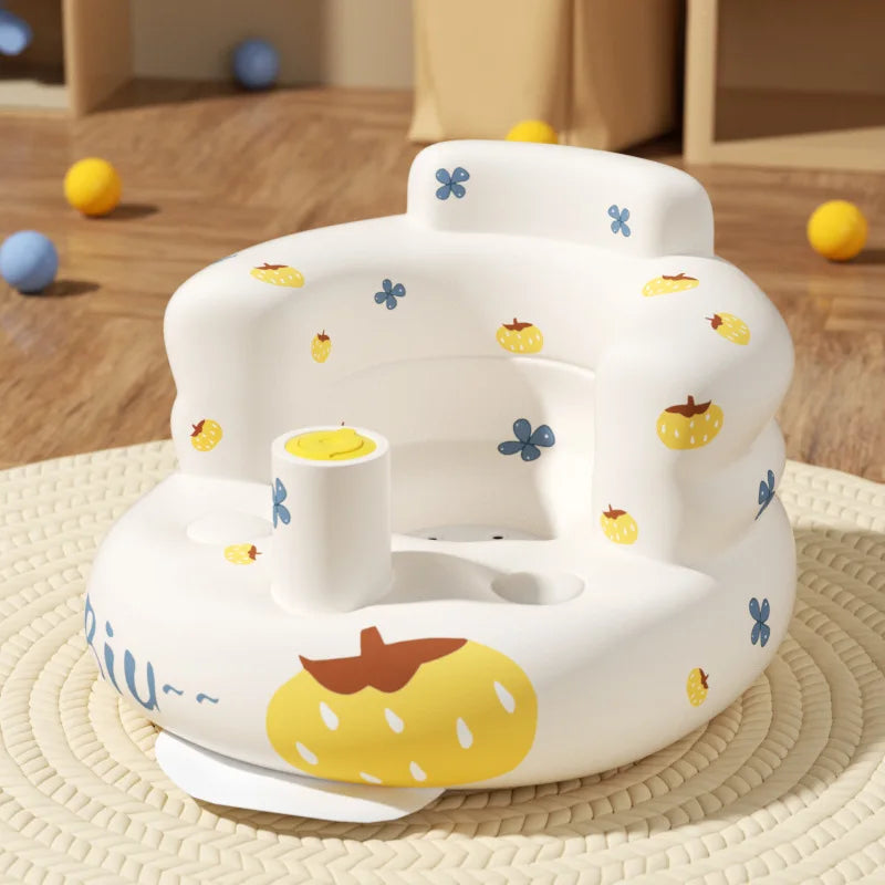 Infant Shining Baby Inflatable Sofa Children Puff Portable Bath Chairs PVC Multifunctional Seat Practice Sitting Bath Stool ShopOnlyDeal