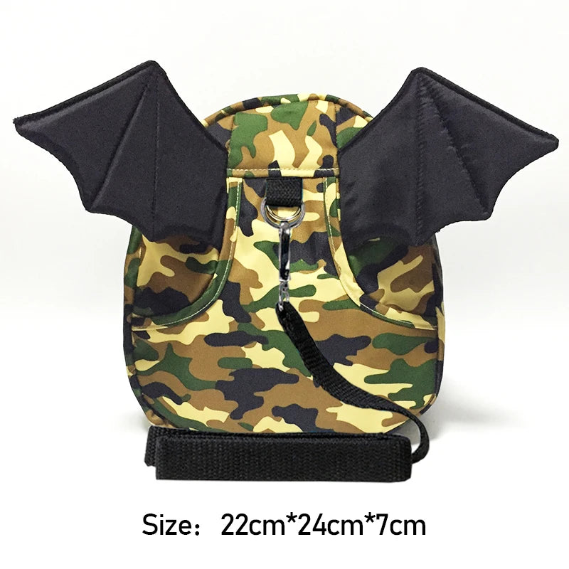 Cute 3D Bat Wings School Bags | Girl Backpack | Anti-lost Mini Cartoon Backpacks | Boy Adjustable Pulling Rope SchoolBag | Gift ShopOnlyDeal