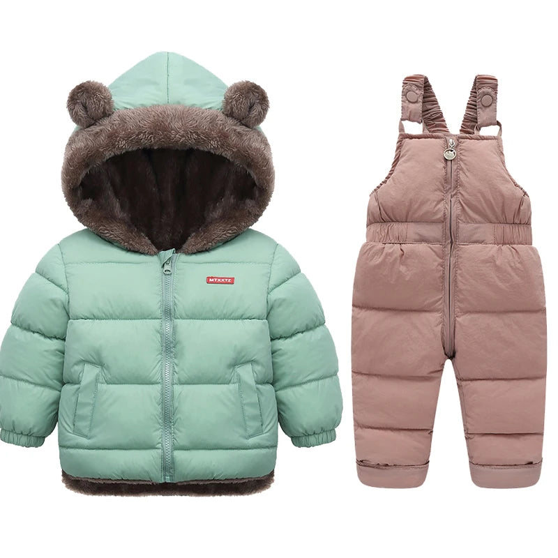 Winter Children Clothing Sets Lamb Fleece Coats + Down Pants Baby Thicken Warm 2Pcs Suit Kids Clothes Boys Girls Fashion Jackets ShopOnlyDeal