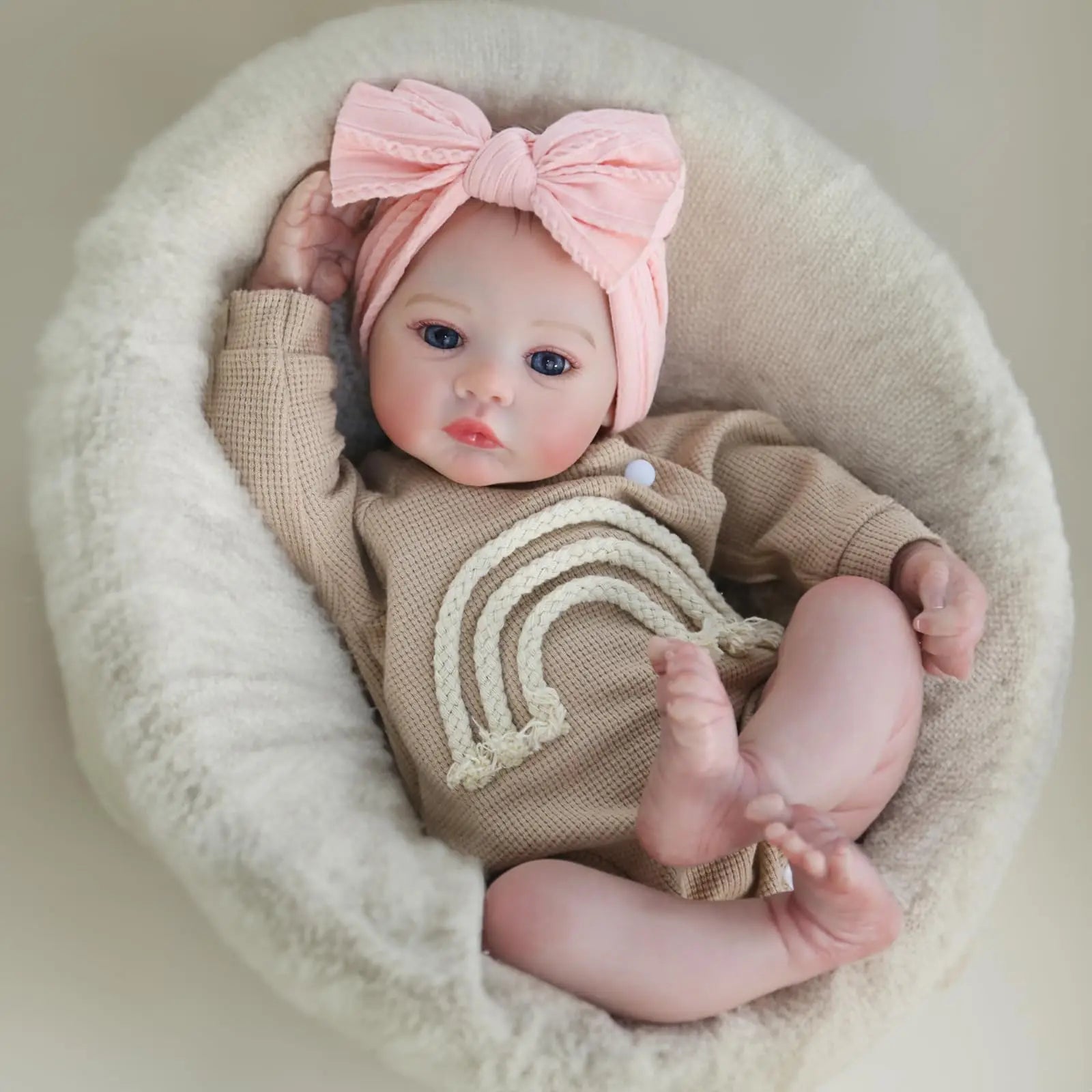 50CM Realistic Finished Meadow Bebe Reborn Baby Doll Full Body Vinyl Girl Body Handmade Art Doll Toy Christmas Gift ShopOnlyDeal