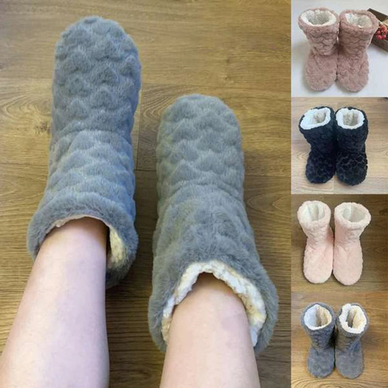 Winter Women Slippers Shoes Winter Couple Floor Socks Adult Non-Slip Thickening Velvet Indoor Dance High-Tube Slippers ShopOnlyDeal