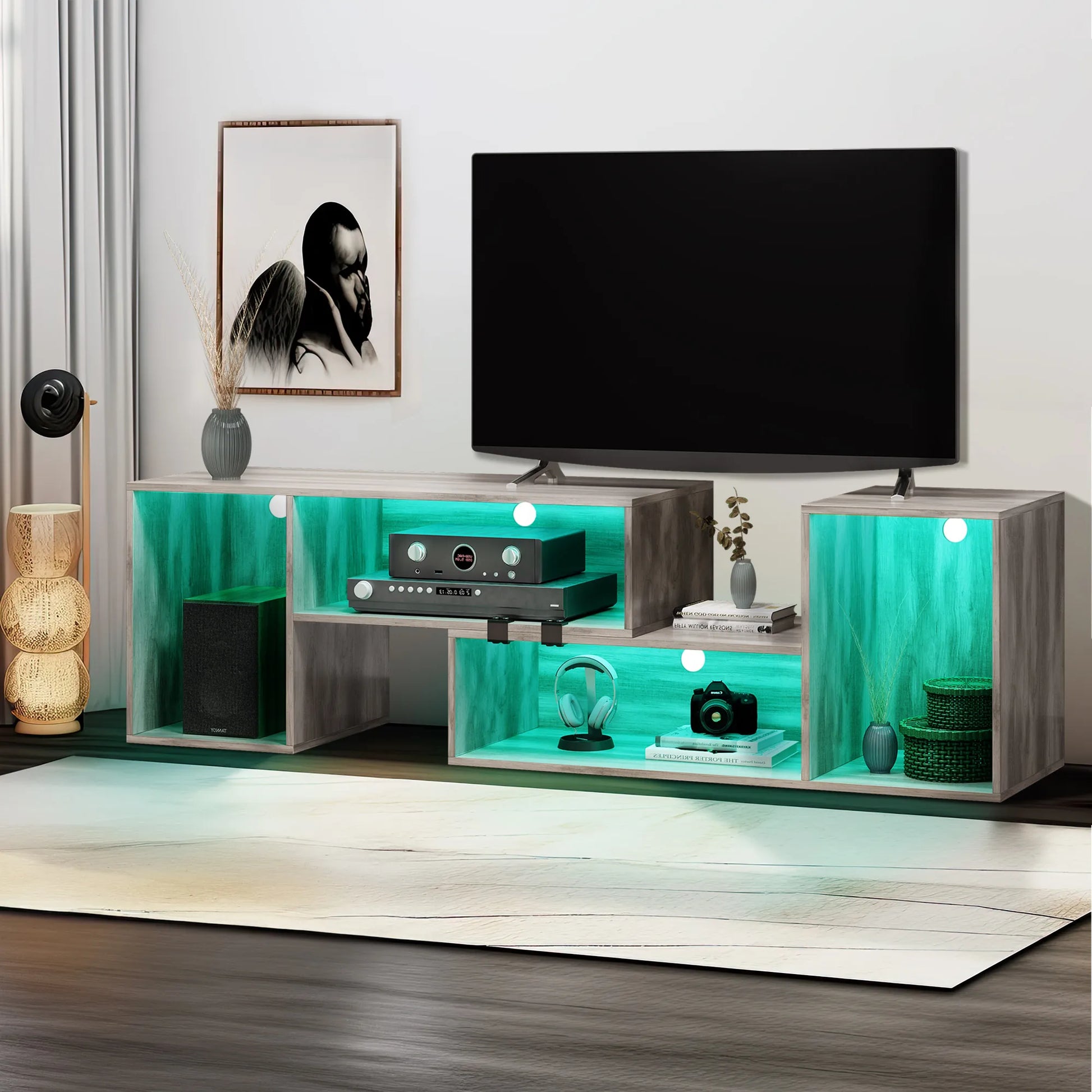 Deformable TV Stand with LED Lights for 65/70/75 inch TVs Entertainment Center ShopOnlyDeal