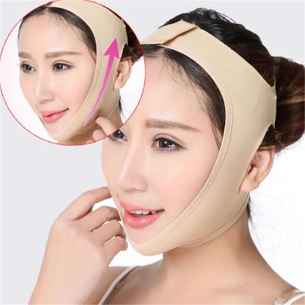 Elastic Face Slimming Bandage V Line Face Shaper Women Chin Cheek Lift Up Belt Facial Massager Strap Face Skin Care Tools Beauty ShopOnlyDeal