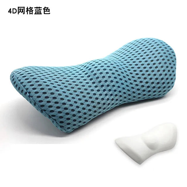 Breathable Memory Cotton Physiotherapy Lumbar Pillow For Car Seat Back Waist Pain Support Cushion for Bed Sofa Office Sleep Pectin Breathable TPE Air Layer Pillow