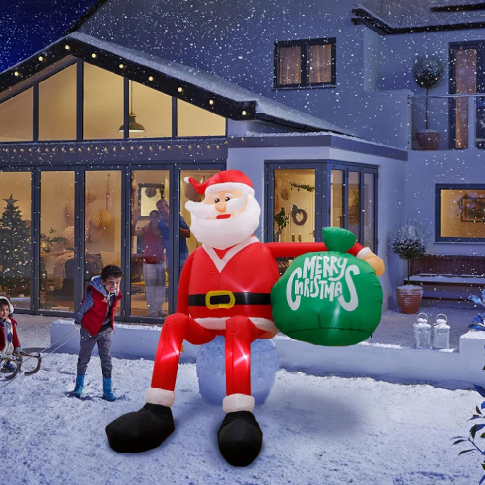 8FT Christmas Inflatables Climbing Santa Outdoor Decorations Christmas Inflatable Decorations with LED for Blow Up Yard Xmas ShopOnlyDeal