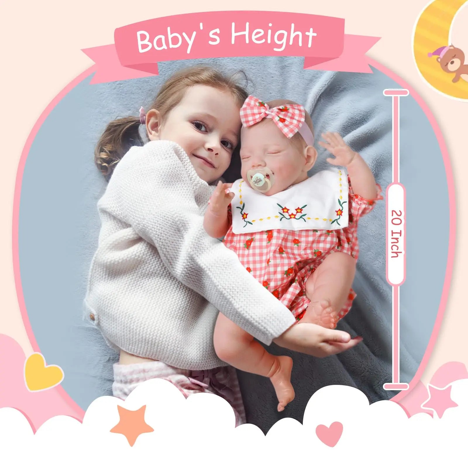 BABESIDE Lifelike Reborn Baby Dolls - 20-Inch Sweet Smile Real Life Realistic-Newborn Baby Dolls Soft Body Sleeping Baby Girl Ba ShopOnlyDeal