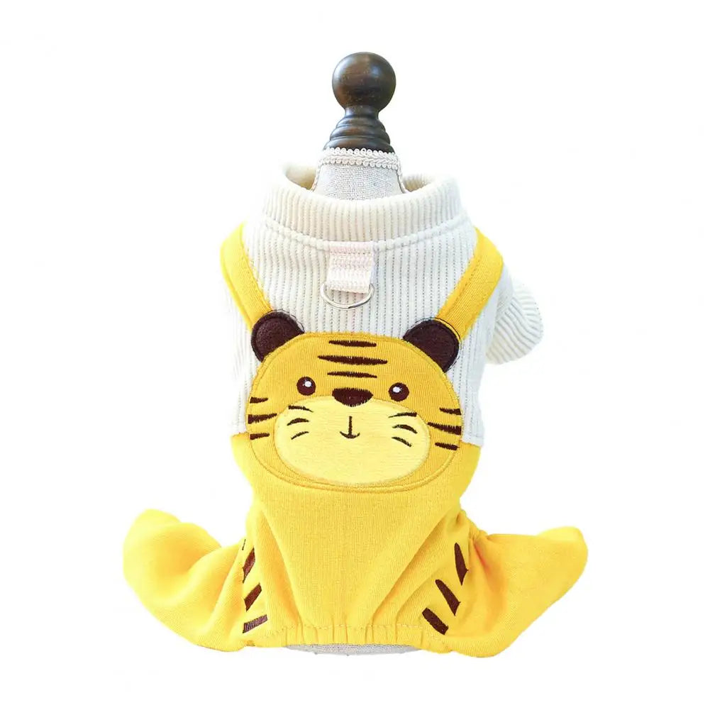 Travel Vacation Dog Clothes Pet Overalls for Dogs Stylish Breathable Pet Overalls Cute Yellow Tiger Bib Pants for Dogs Cats ShopOnlyDeal