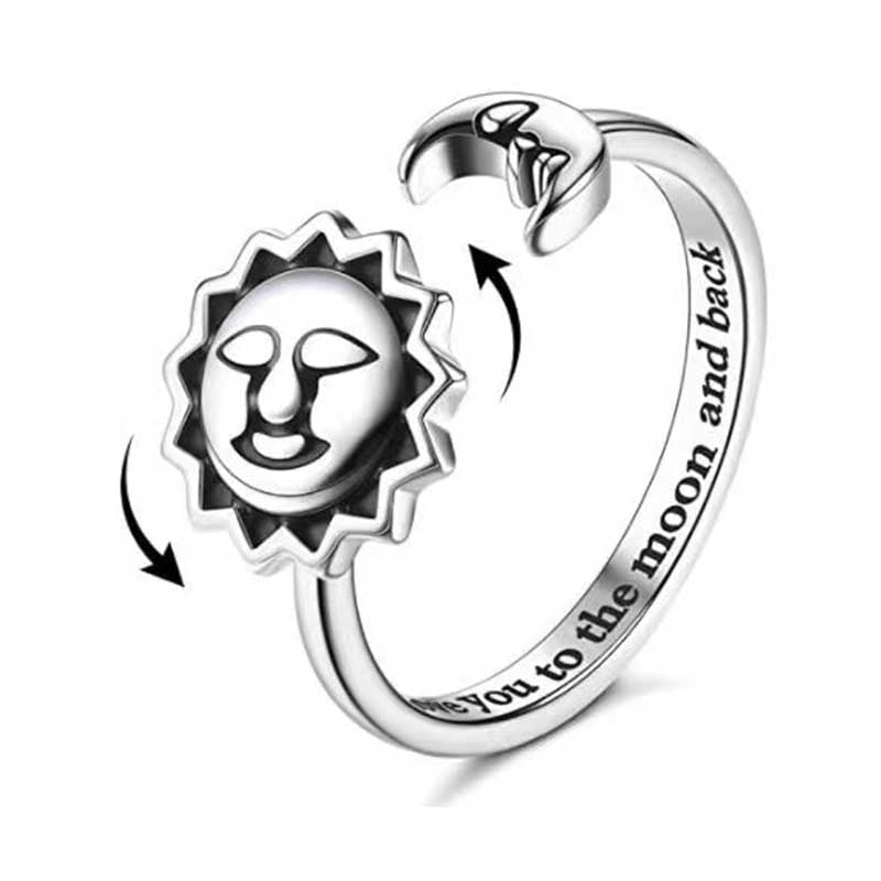 Satinless Steel Sun Rings For Women Anti Stress Anxiety Fidget Sunflower Sun Star Ring Party Aesthetic Jewelry Gift Bijoux Femme ShopOnlyDeal