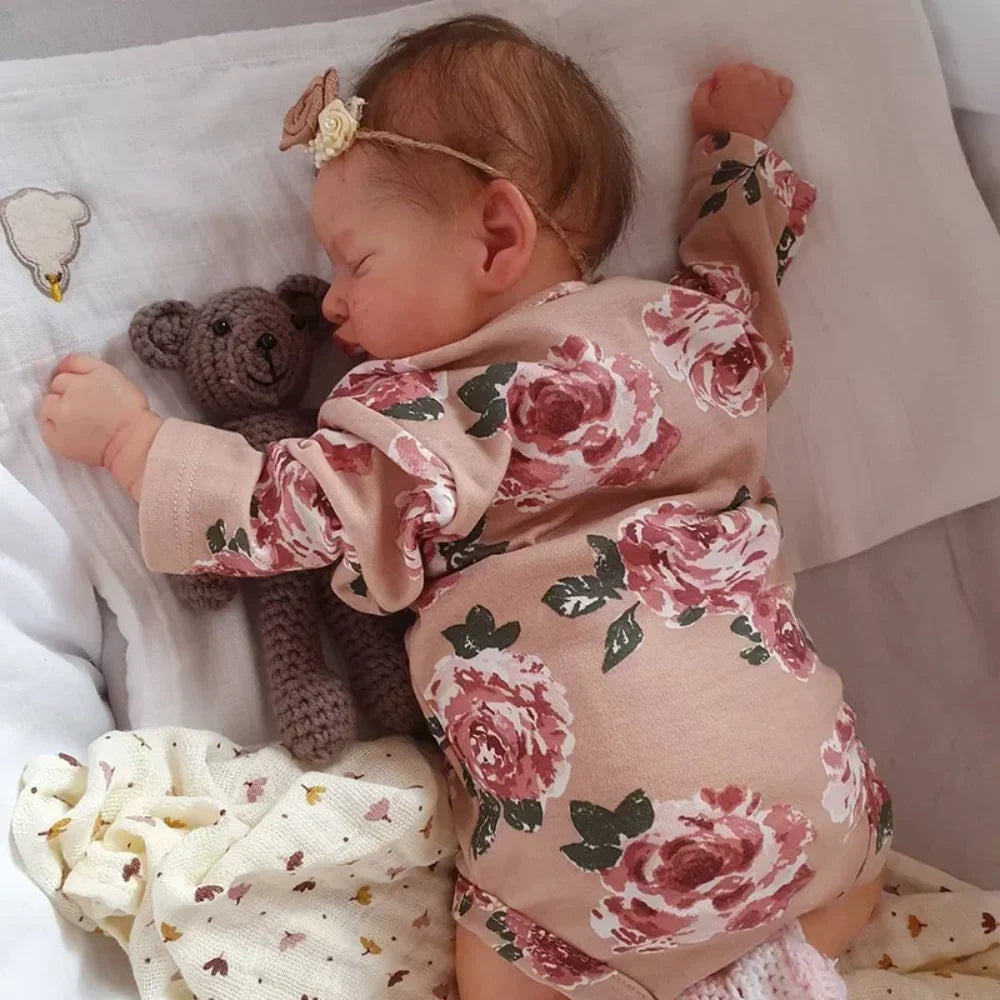 49CM Full Body Vinyl Silicone Reborn Rosalie Newborn Dolls Sleeping Baby Handmade Painted Lifelike 3D Skin with Visible Veins ShopOnlyDeal