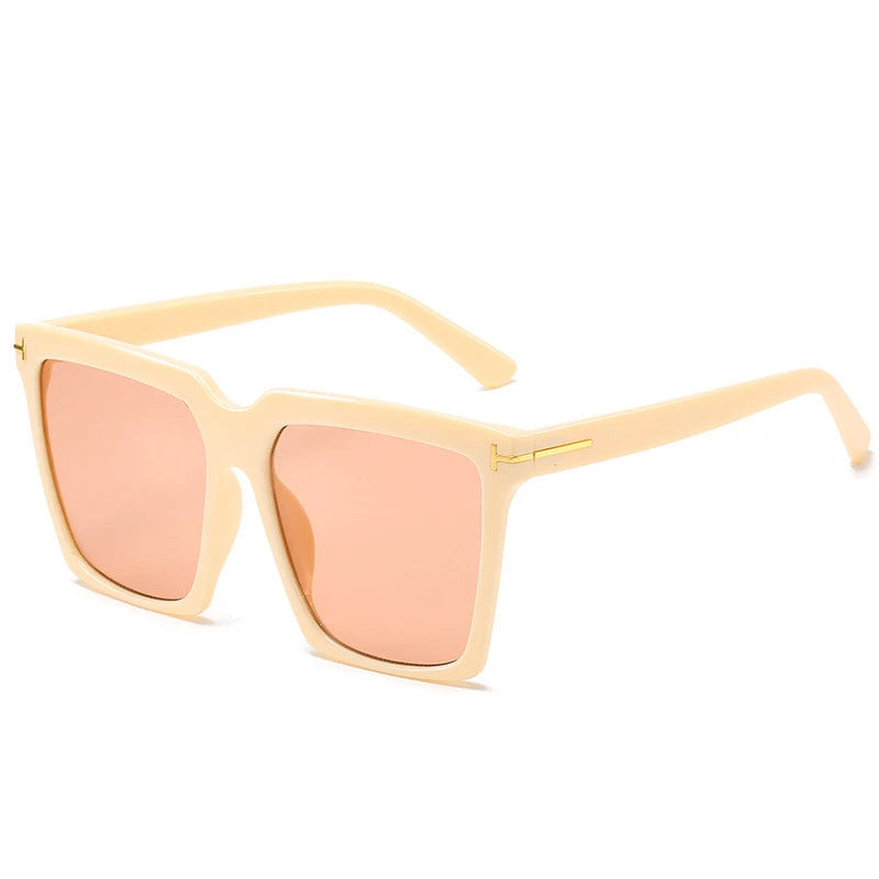 Fashion Square Sunglasses for Women | Vintage Brand Oversized "T" Design Sun Glasses - UV400 Protection in Black Gradient for Both Men and Women ShopOnlyDeal