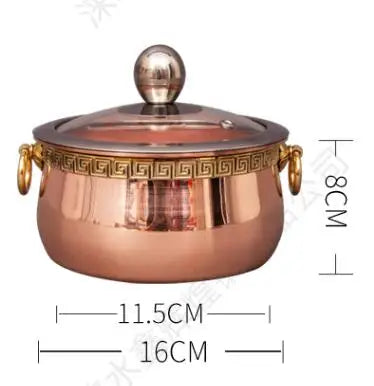 Pure Copper Thickened Single Hot Pot for One | Restaurant-Style Small Copper Pot for Home Shabu Mutton Hotpot | Durable and Elegant Design Alo Trendy ShopOnlyDeal