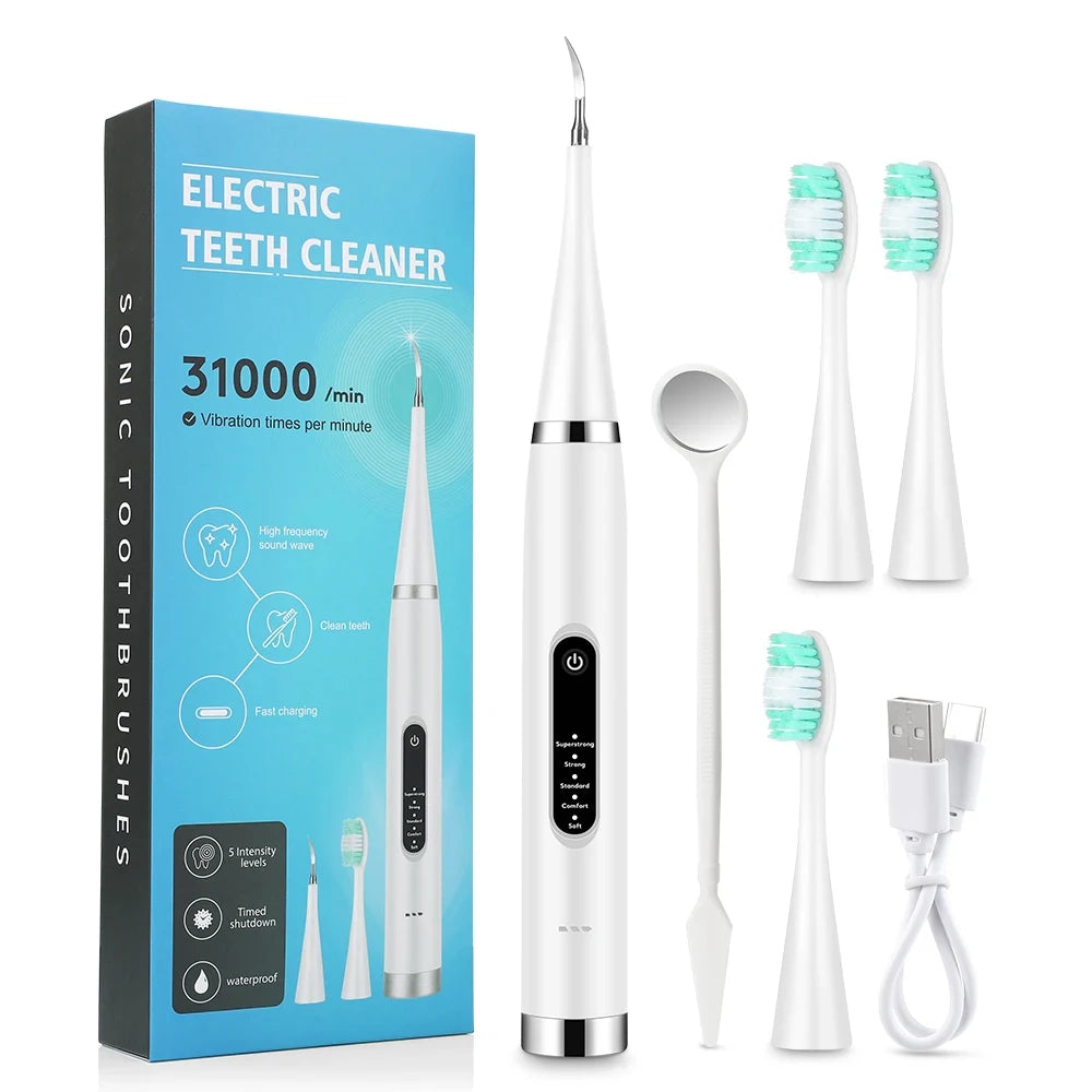 Electric Teeth Whitening Dental Calculus Scaler Plaque Coffee Stain Tartar Removal High Frequency Sonic Toothbrush Teeth Cleaner ShopOnlyDeal